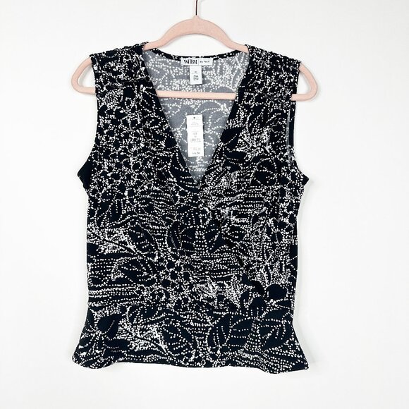 NWT White House Black Market Sleeveless Banded Top Lilly Droplet Medium #WHBM3 - Picture 2 of 10